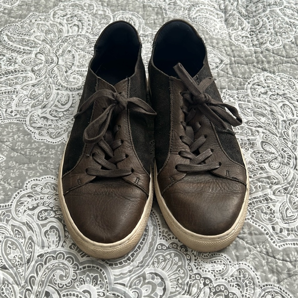 Men’s Brown Lace Up Suede and Leather Shoes